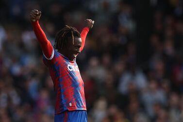 Soccer Football - Premier League - Crystal Palace v Leeds United - Selhurst Park, London, Britain - October 9, 2022 Crystal Palace's Eberechi Eze celebrates after the match Action Images via Reuters/Paul Childs EDITORIAL USE ONLY.  No use with unauthorized audio, video, data, fixture lists, club/league logos or 'live' services.  Online in-match use limited to 75 images, no video emulation.  No use in betting, games or single club /league/player publications.   Please contact your account representative for further details. 