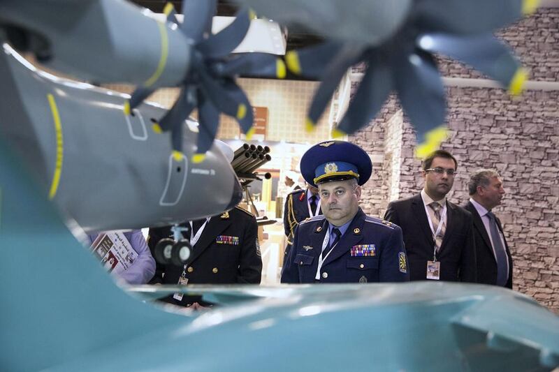 Weapons on display at Adnec. Silvia Razgova / The National