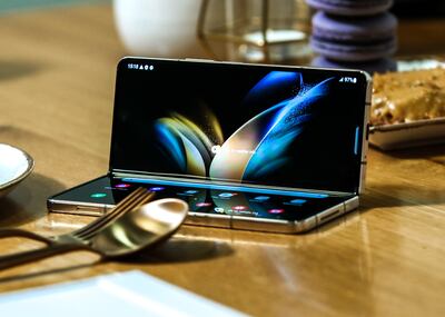 The Samsung Galaxy Z Fold 4, introduced in August, processes lights very well. Victor Besa / The National