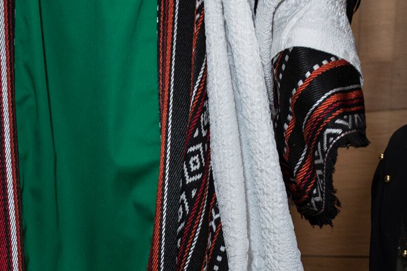 Akhlad's garment embodies all four colours of the UAE flag.