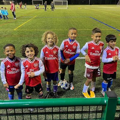 Zayn Ali Salman, second from the left, was spotted by Arsenal while he was still in nursery. Photo: Zayn Ali Salman/Instagram
