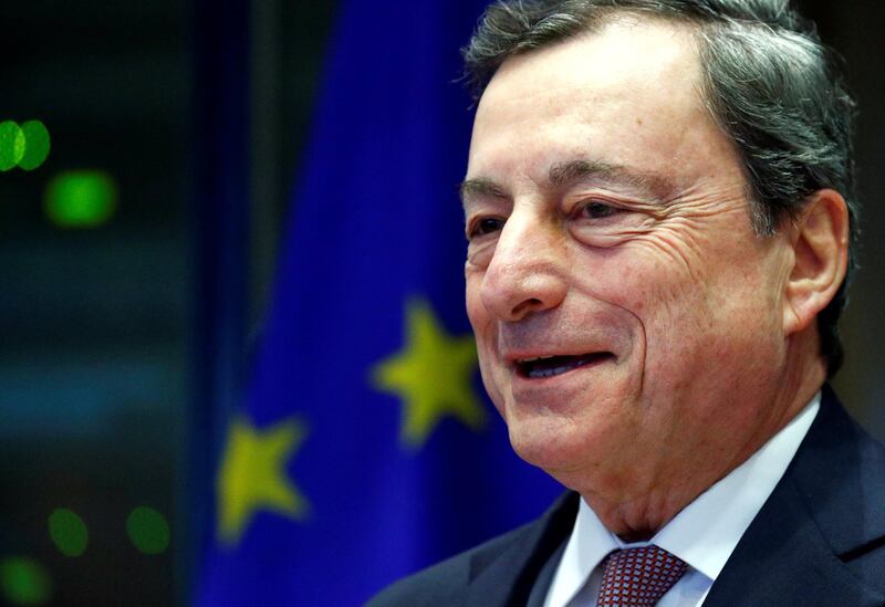European Central Bank (ECB) President Mario Draghi testifies before the European Parliament's Economic and Monetary Affairs Committee in Brussels, Belgium January 28, 2019.  REUTERS/Francois Lenoir