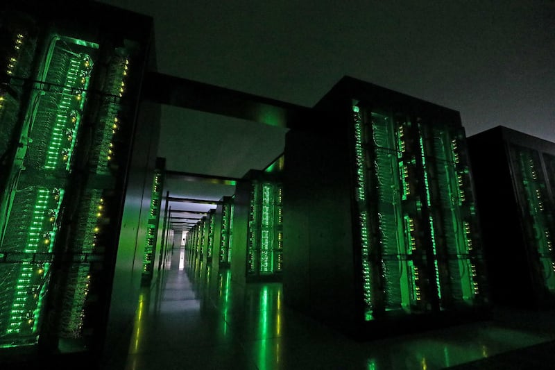 This picture taken on June 16, 2020 shows Japan's Fugaku supercomputer at the Riken Center for Computational Science in Kobe, Hyogo prefecture. - The Fugaku supercomputer, built with government backing and used in the fight against the COVID-19 coronavirus, is now ranked as the world's fastest, its developers announced on June 22, 2020. (Photo by STR / JIJI PRESS / AFP) / Japan OUT