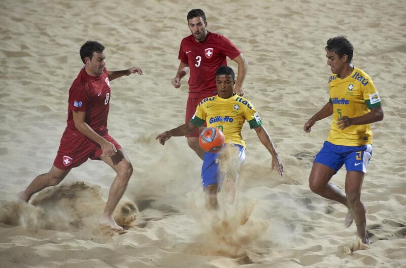 Brazil finished third at the 2013 Fifa Beach Soccer World Cup. Photo Courtesy Dubai Sports Council