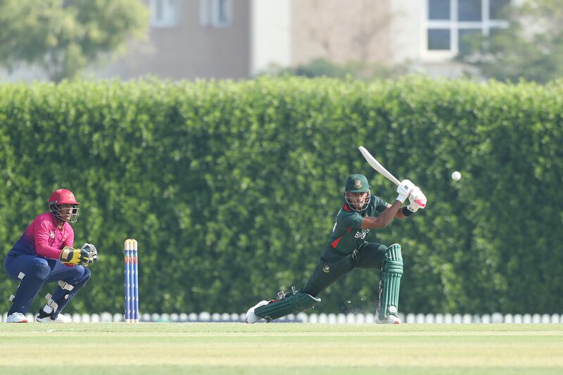 Rizwan Chowdhury of Bangladesh in action. 