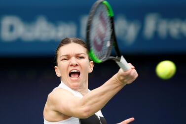 Simona Halep of Romania took on Canada's Eugenie Bouchard, a difficult opponent, and beat her in Dubai on Tuesday. Ali Haider / EPA