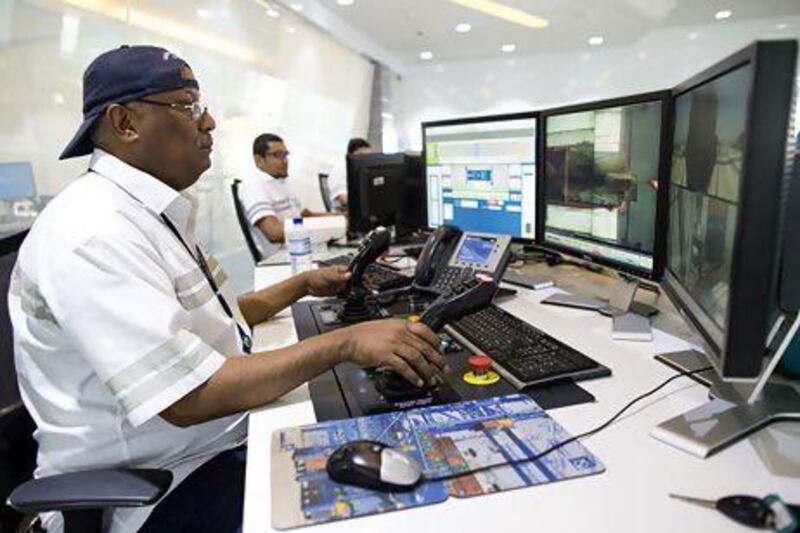 The control room at Khalifa Port. The port plans to keep the status quo on berth prices. Christopher Pike / The National