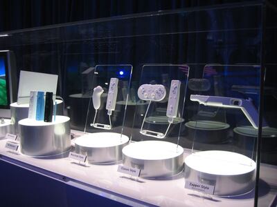 The Wii and several of its peripherals on display at E3 2006. Photo: Wikipedia