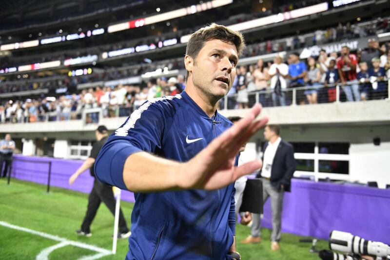 MINNEAPOLIS, MN - JULY 31: Head coach Mauricio Pochettino of the Tottenham Hotspur leaves the field after defeating AC Milan at the International Champions Cup 2018 at U.S. Bank Stadium on July 31, 2018 in Minneapolis, Minnesota.   Jules Ameel/Getty Images/AFP
== FOR NEWSPAPERS, INTERNET, TELCOS & TELEVISION USE ONLY ==
