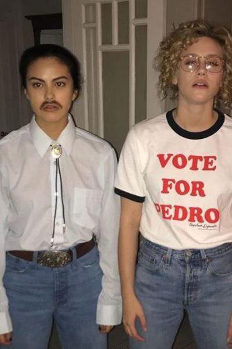 Camila Mendes and Lili Reinhart as 'Napoleon Dynamite's Pedro and Napoleon Dynamite. Instagram  