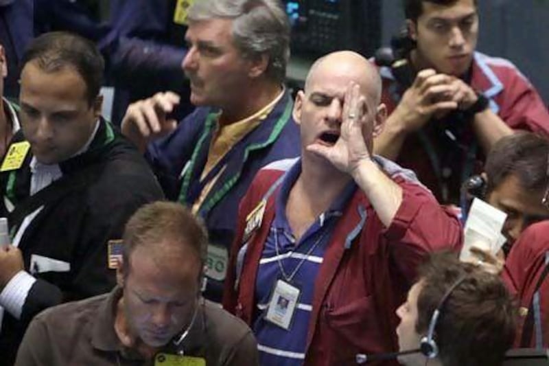 Action on the Wall Street floor. AP