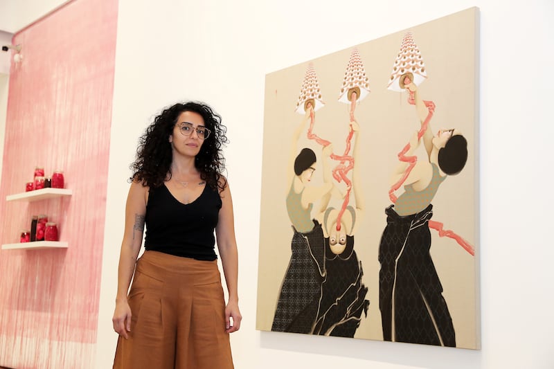 Hayv Kahraman's fifth exhibition at The Third Line, Alserkal Avenue, is titled Gut Feelings: Part II. All Photos: Pawan Singh / The National