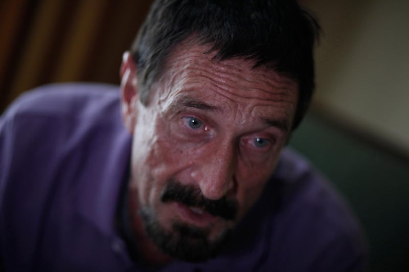 John McAfee, anti-virus software guru, speaks during an interview with Reuters in Guatemala City, December 5, 2012. REUTERS/Jorge Dan Lopez (GUATEMALA - Tags: CRIME LAW POLITICS SCIENCE TECHNOLOGY BUSINESS)