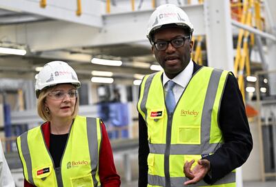 Liz Truss and Kwasi Kwarteng visit a factory in Kent on the day the chancellor delivered his mini-budget. Reuters