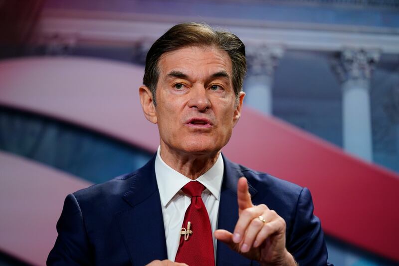 Mehmet Oz takes part in a forum for Republican candidates for the US Senate in Camp Hill, Pennsylvania. AP