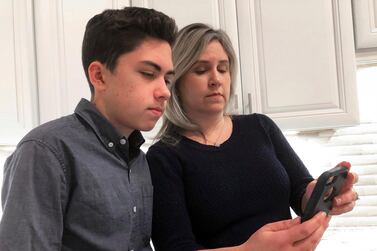 Grant Thompson and his mother, Michele, reported the FaceTime bug to Apple last month. AP
