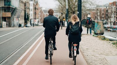 Amsterdam is famous for its cyclists. Unsplash