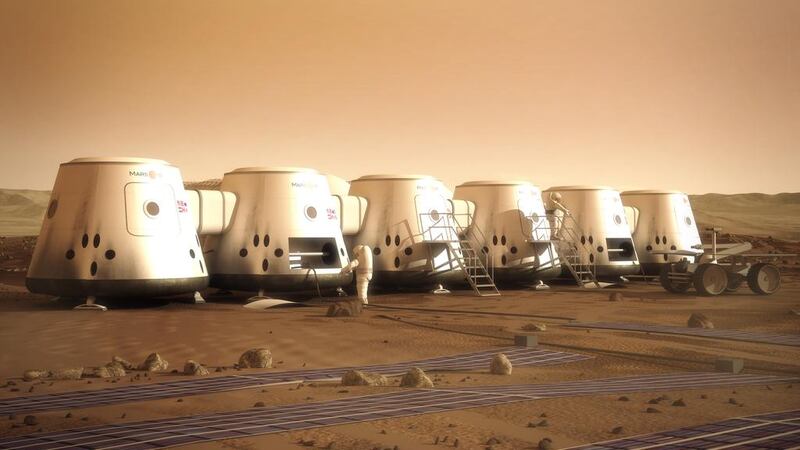 An illustration of the proposed colony on Mars. Courtesy Mars One