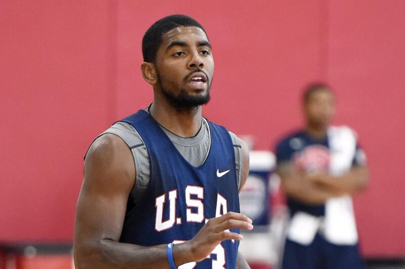 Kyrie Irving shown during Team USA Basketball training in Las Vegas, Nevada on Wednesday. Ethan Miller / Getty Images / AFP / July 30, 2014