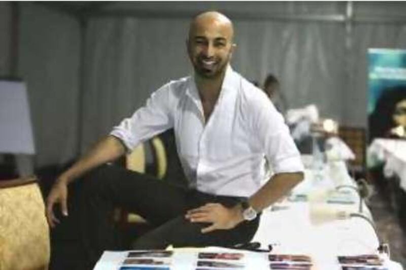 ABU DHABI. MAR18.Fashion Designer Hassan Sheheryar Yasin backstage at Abu Dhabi Fashion Week,Mar.,18.(photo by Stephen Lock / The Nation)
 *** Local Caption *** SL-hassan-002.jpg
