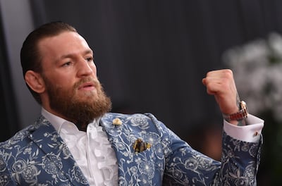 (FILES) In this file photo taken on January 26, 2020 Irish mixed martial arts artist Conor McGregor arrives for the 62nd Annual Grammy Awards in Los Angeles.  Manny Pacquiao is mulling a possible fight with Irish mixed martial arts star Conor McGregor as he plots his return to the ring, representatives for the Filipino boxing icon told AFP on September 25, 2020. / AFP / VALERIE MACON
