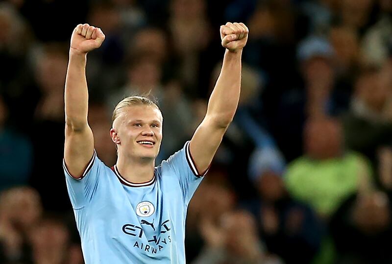 Manchester City striker scored his 35th Premier League goal of the season in the 3-0 win over West Ham. EPA