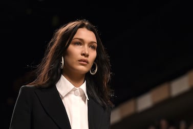 Bella Hadid walks the runway at the Fendi show during Milan Fashion Week on February 23, 2017. Jacopo Raule / Getty Images