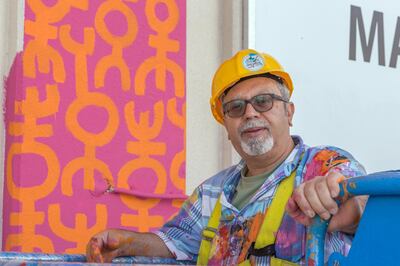 Mohammed Ahmed Ibrahim's art has given Madinat Zayed a lift.