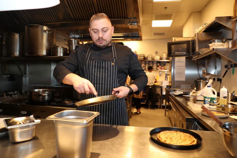 Mykhailo Berehovyi, chef at Yoy, a Ukrainian restaurant at The Pointe on The Palm Jumeirah in Dubai. All photos: Pawan Singh / The National
