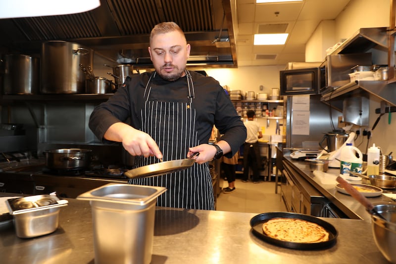 Mykhailo Berehovyi, chef at Yoy, a Ukrainian restaurant at The Pointe on The Palm Jumeirah in Dubai. All photos: Pawan Singh / The National