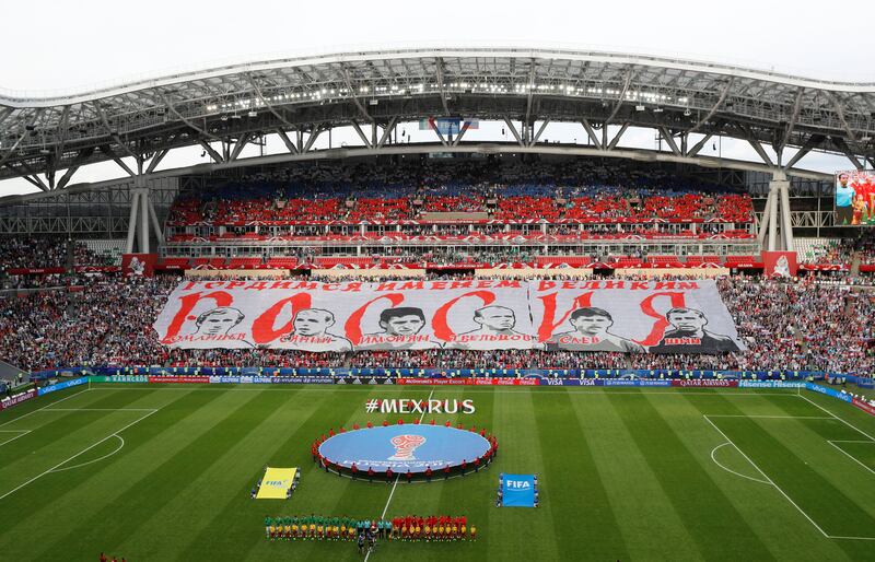 Soccer Football - Mexico v Russia - FIFA Confederations Cup Russia 2017 - Group A - Kazan Arena, Kazan, Russia - June 24, 2017 General view before the match Confederations Cup match between Russia and Mexico at the Kazan Arena, Kazan, Russia, on June 24, 2017.