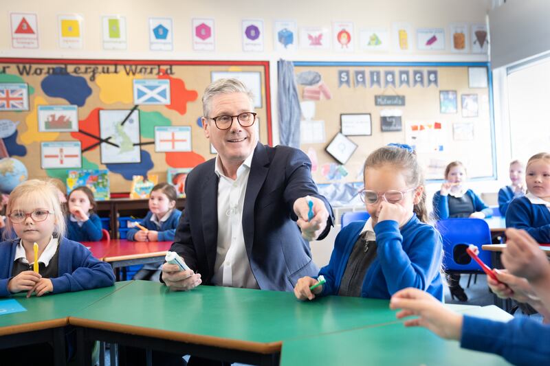 Labour Party leader Keir Starmer during a visit to Whale Hill Primary School in Eston, Middlesbrough, north-east England PA