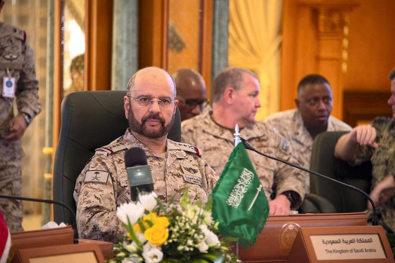 General Fayyadh Al Ruwaili, the Saudi chief-of-staff, at the meeting in Riyadh with military top brass from friendly countries on October 21, 2019. Saudi government handout