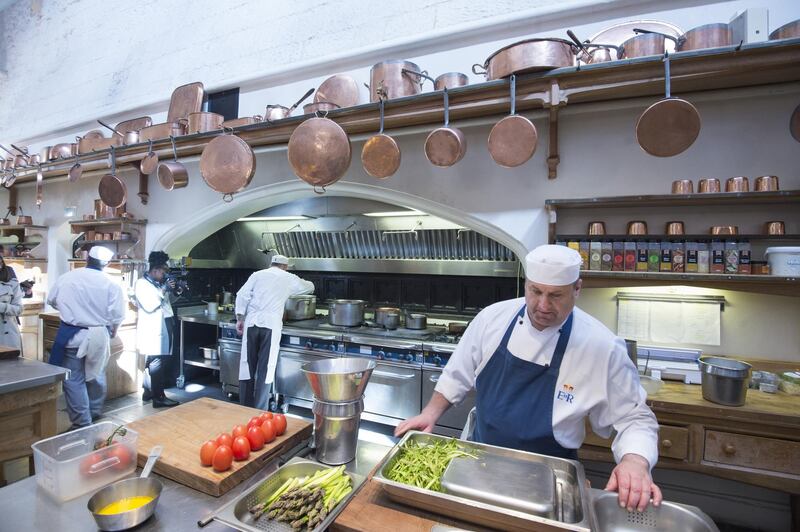 The Royal Kitchens at Windsor Castle begin Preparations for the wedding banquet for the upcoming marriage ceremony of Prince Harry and Meghan Markle in Windsor, Britain. David Parker / Getty Images