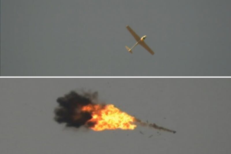 US forces in Syria engaged and shot down an Iranian-manufactured drone attempting to conduct reconnaissance of Mission Support Site Conoco, a patrol base in northeast Syria. Photo: US Central Command