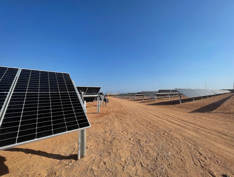 Panel power in the sunlit desert.