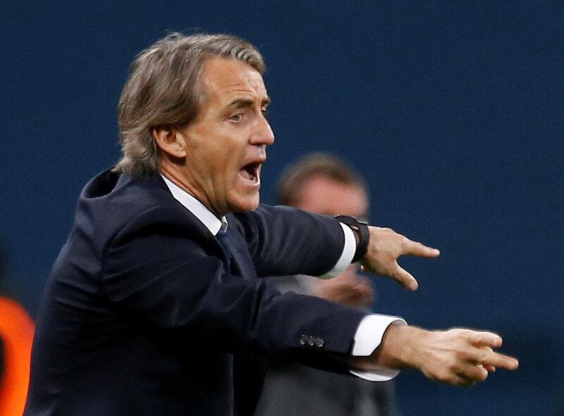 FILE PHOTO: FILE PHOTO: Soccer Football - Europa League Round of 32 Second Leg - Zenit Saint Petersburg vs Celtic - Stadium St. Petersburg, Saint Petersburg, Russia - February 22, 2018   Zenit St. Petersburg coach Roberto Mancini gestures    REUTERS/Anton Vaganov/File Photo/File Photo