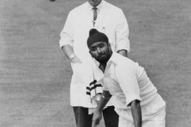 Indian bowler Bishan Singh Bedi in action, 2nd August 1971. (Photo by Dennis Oulds/Central Press/Hulton Archive/Getty Images)