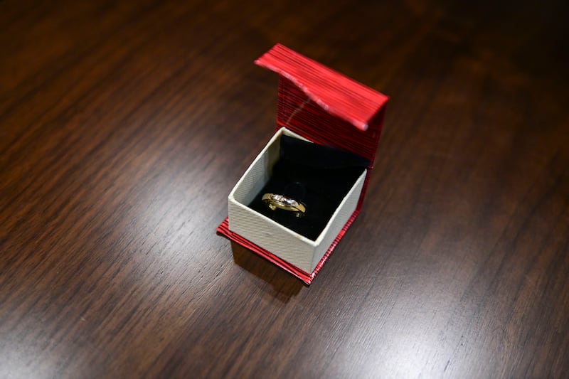 Nogah's ring. The couple plan to move to the Emirates in the near future.