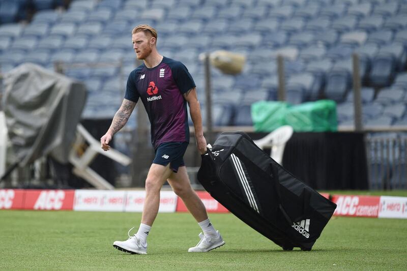 England all-rounder Ben Stokes at the Maharashtra Cricket Association Stadium in Pune. AFP