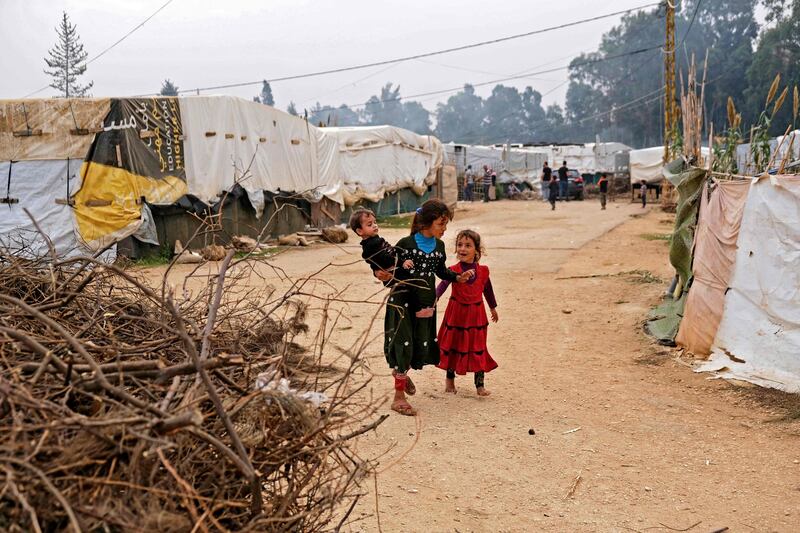 A makeshift camp in Lebanon's Akkar province. Syrian refugees make up a quarter of the country's population. AFP