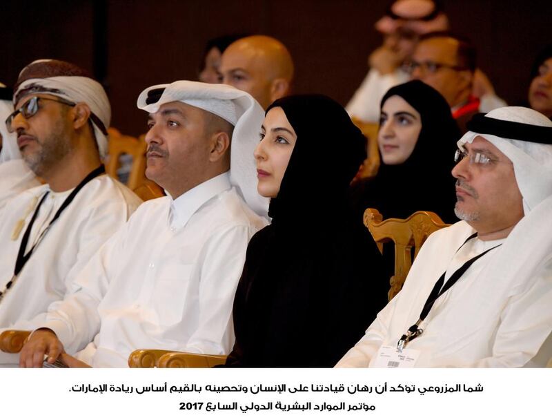 Shamma Al Mazrui, Minister of State for Youth Affairs, attends the International Federal Authority for Government Human Resources conference. Wam