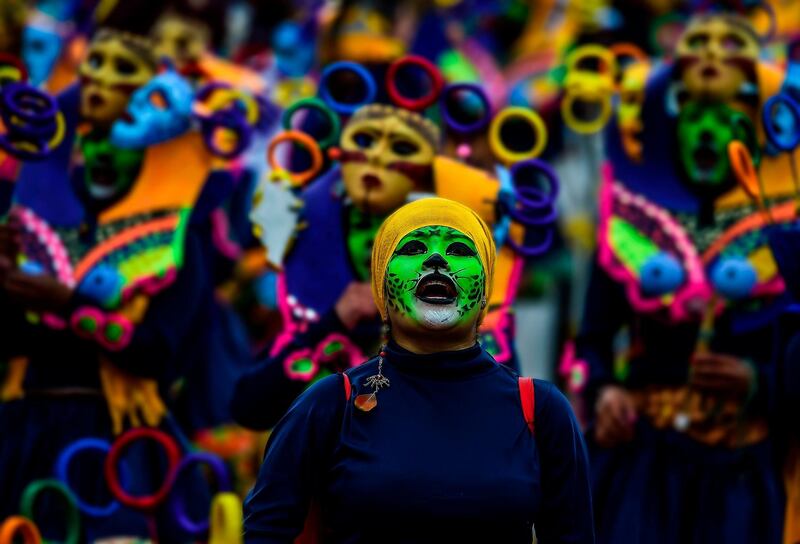 Revellers take part in the "Canto a la Tierra" parade, during the Blacks and Whites Carnival in Pasto, Colombia, the largest festivity in the southwestern region of the country.  More than 10,000 artists, craftsmen and revellers take part in the Black and White Carnival, which has its origins in a mix of Andean, Amazonian and Pacific cultural expressions. It is celebrated every year from January 2 to 6 in the city of Pasto and has been on UNESCO's list of intangible cultural heritage since 2009.  AFP