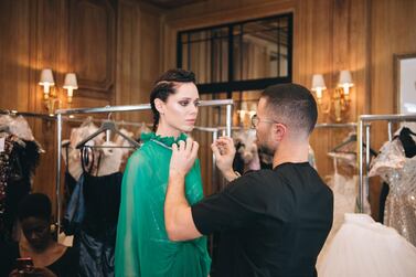 Backstage at the Rami Kadi haute couture show in Paris 