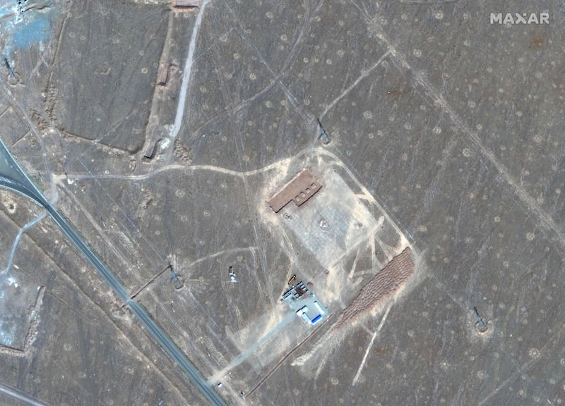 A satellite image in January 2020 of Iran's Fordow Fuel Enrichment Plant, north-east of the city of Qom. Maxar Technologies / AFP