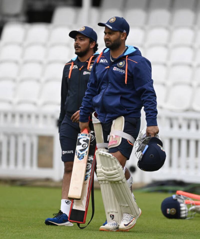 Prithvi Shaw and Rishabh Pant during India's training session. Getty