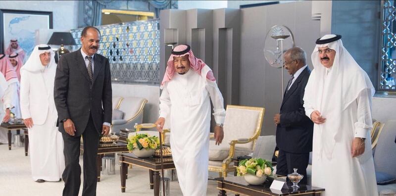 The Eritrean and Saudi leaders met in Jeddah on July 23, 2018. Saudi Ministry of Foreign Affairs.