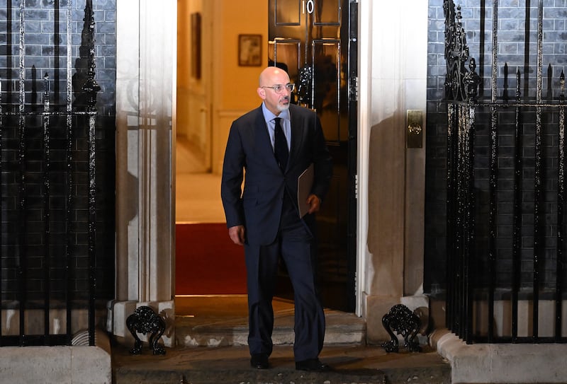 Nadhim Zahawi leaves No 10 Downing Street after being named as the new Chancellor of the Exchequer. Getty