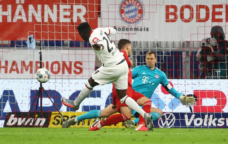 Eintracht Frankfurt's Danny da Costa scores their equaliser. AP