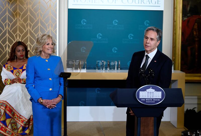 First lady Jill Biden and US Secretary of State Antony Blinken host the annual awards. AFP